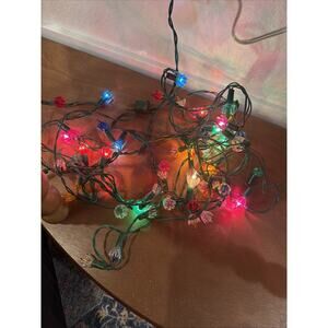 Vintage Tulip Colored, Blinking Christmas Lights. 50 Count.